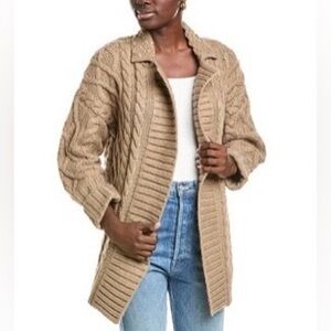 Splendid Chunky Wool Blend Cable Knit Cardigan XS